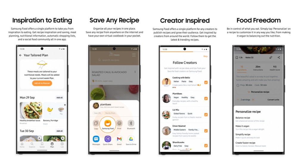 Samsung launches Food, an 'AI-powered' recipe app