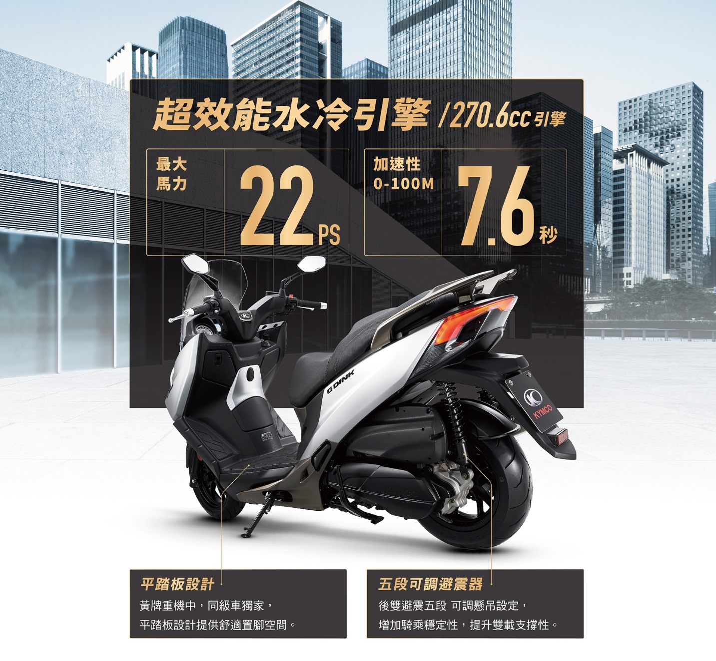 ▲KYMCO光陽機車G DINK CT300(2023全新黃牌重機)，成熟穩健的設計是最佳入門選擇。（圖片來源：Yahoo購物中心）