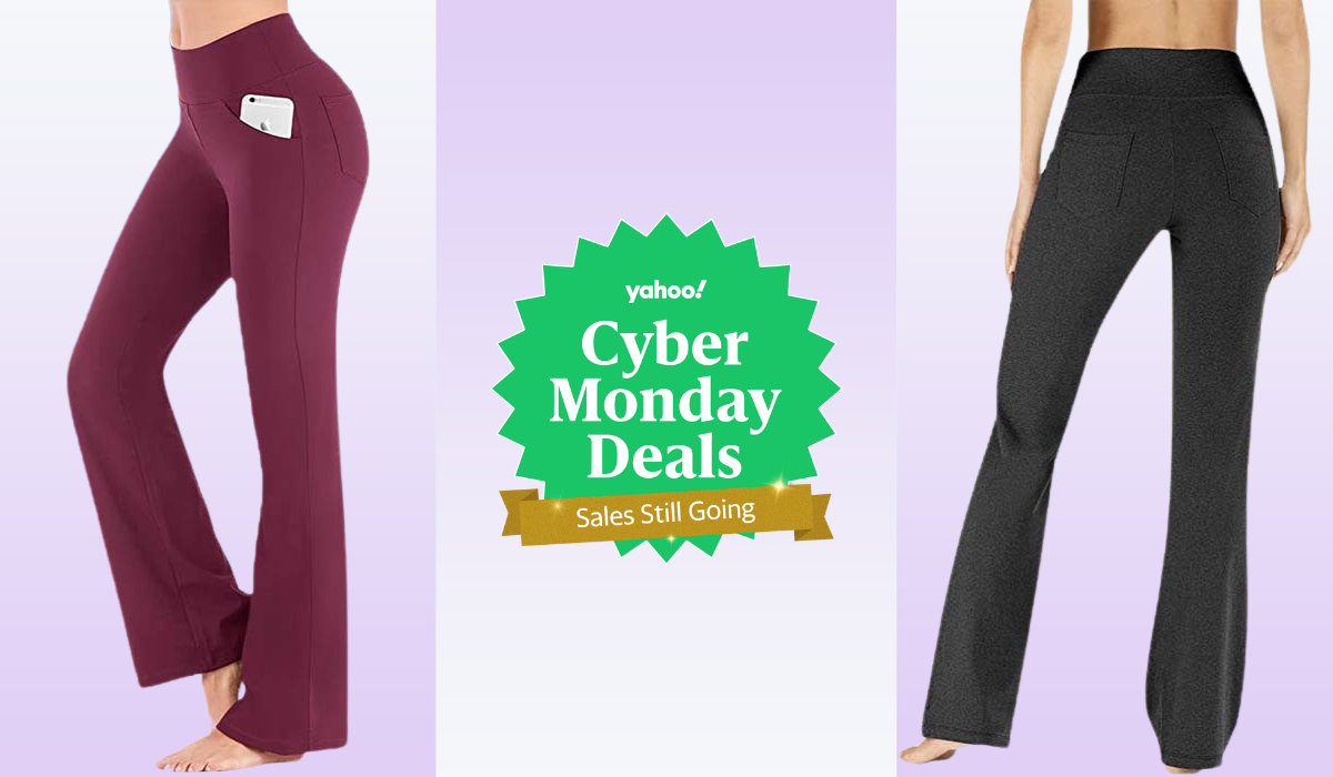 Get the Best Deal on Comfy Boot-Cut Yoga Pants with Pockets during our Extended Cyber Monday Sale for just 