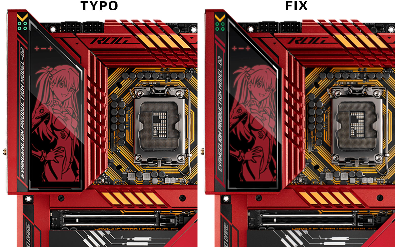 ASUS offers free fix for Evangelion typo on motherboard