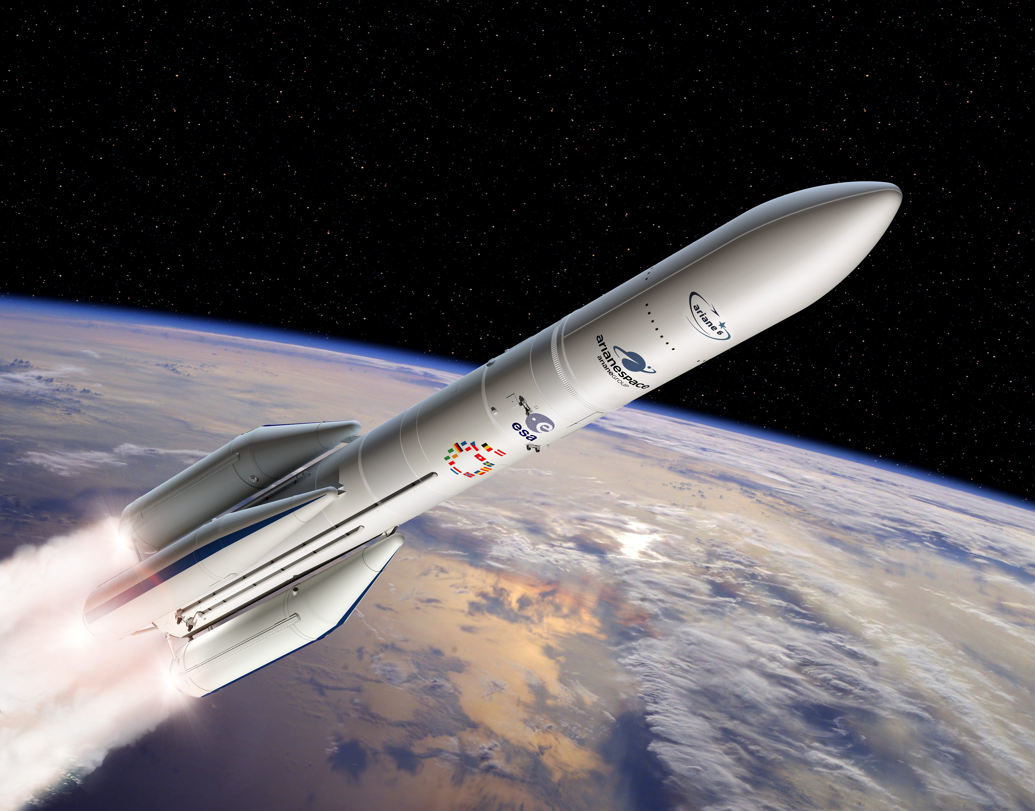 Illustration of Ariane 6 rocket in flight