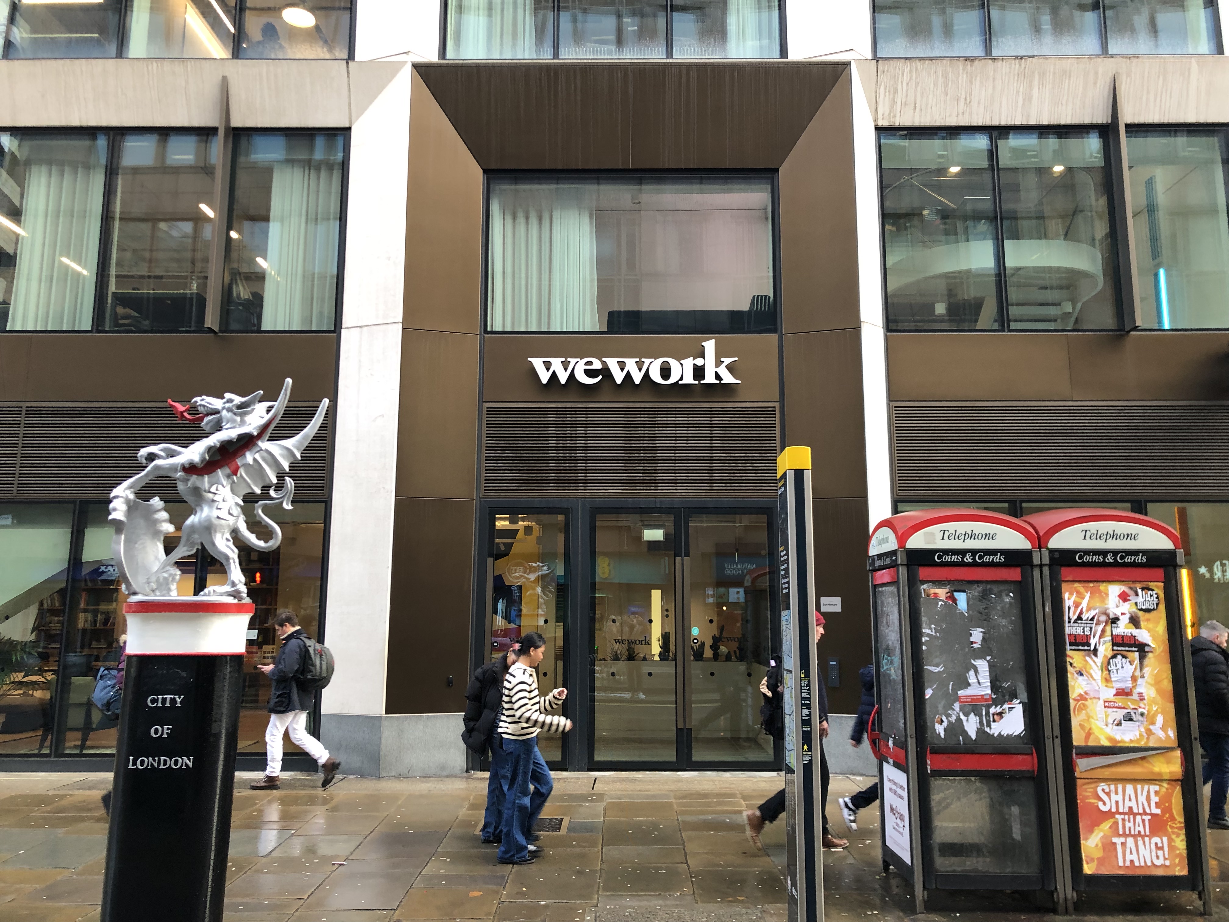 Exterior of wework office building in the City of London area, London, England. (Photo by: Matt Pope/UCG/Universal Images Group via Getty Images)