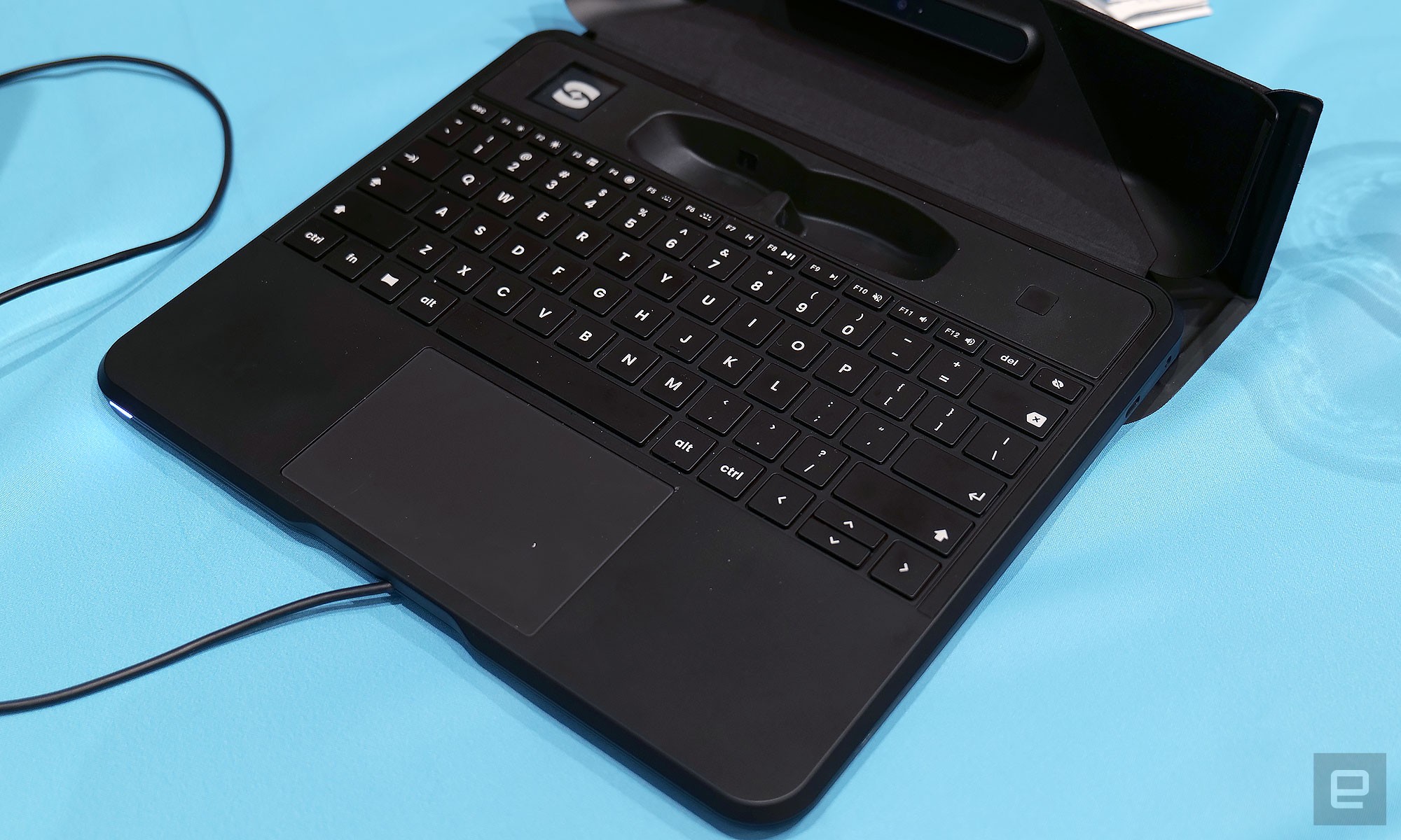 The bottom half of the Spacetop will be immediately familiar, though for a system that costs $2,000, components like the keyboard and touchpad don't feel as premium as similarly priced traditional notebooks. 