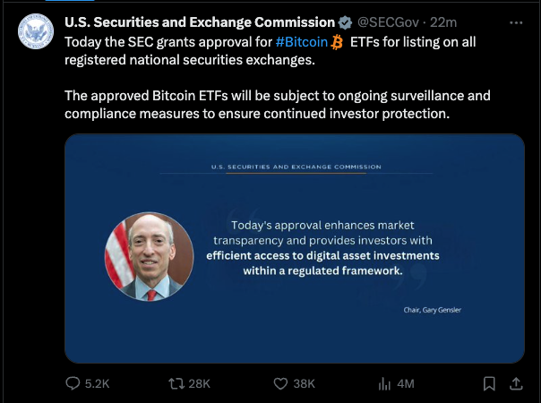 The SEC's rogue tweet has now been deleted.