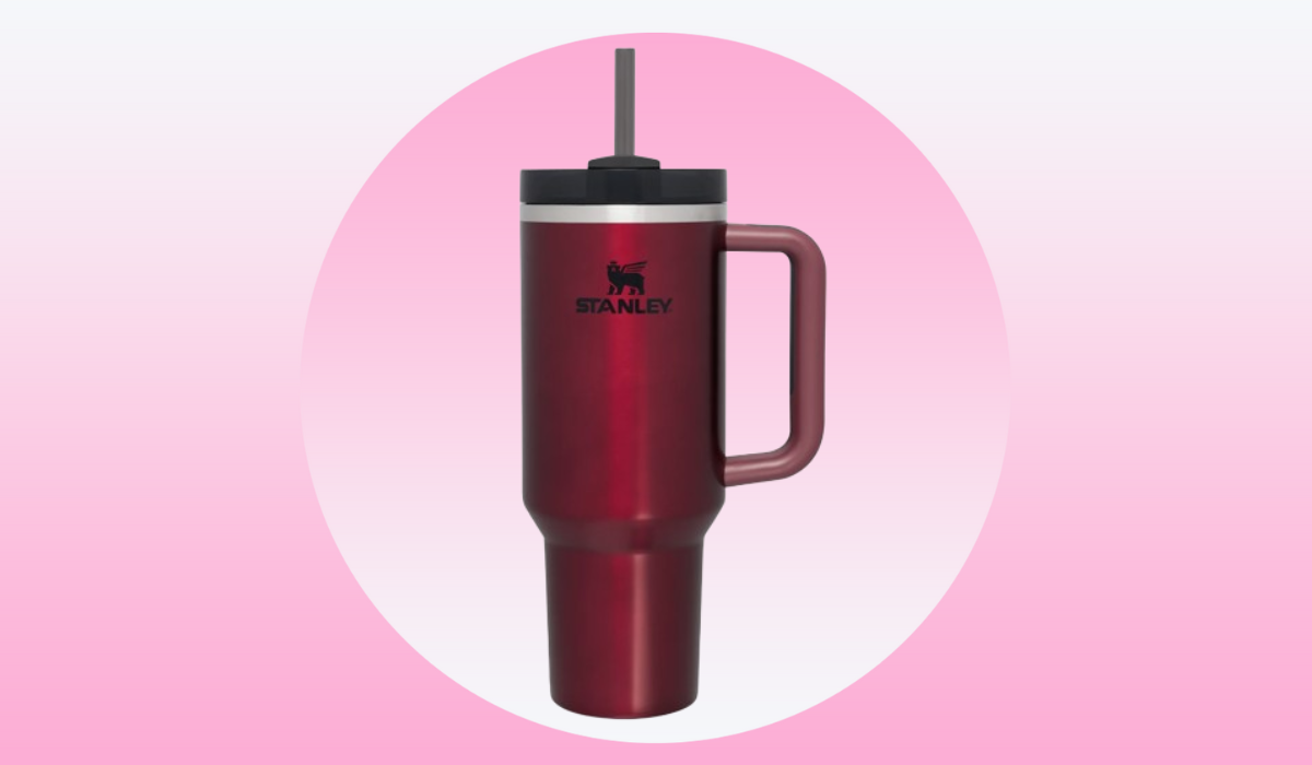 Valentine's Day Gift Hot Pink Stanley Cup 40 oz Quencher H2.0