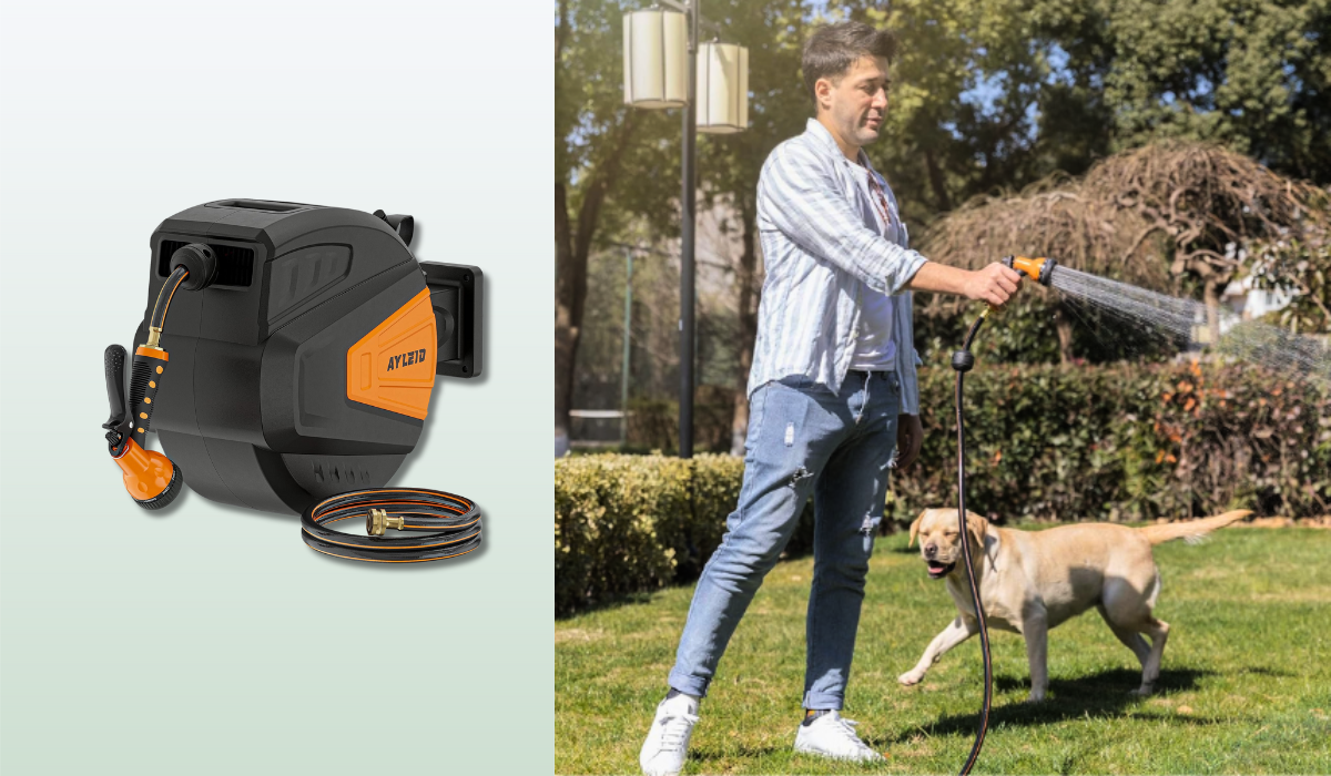 Save over $40 on this retractable garden hose reel: 'I love not having to  wrestle with a hose