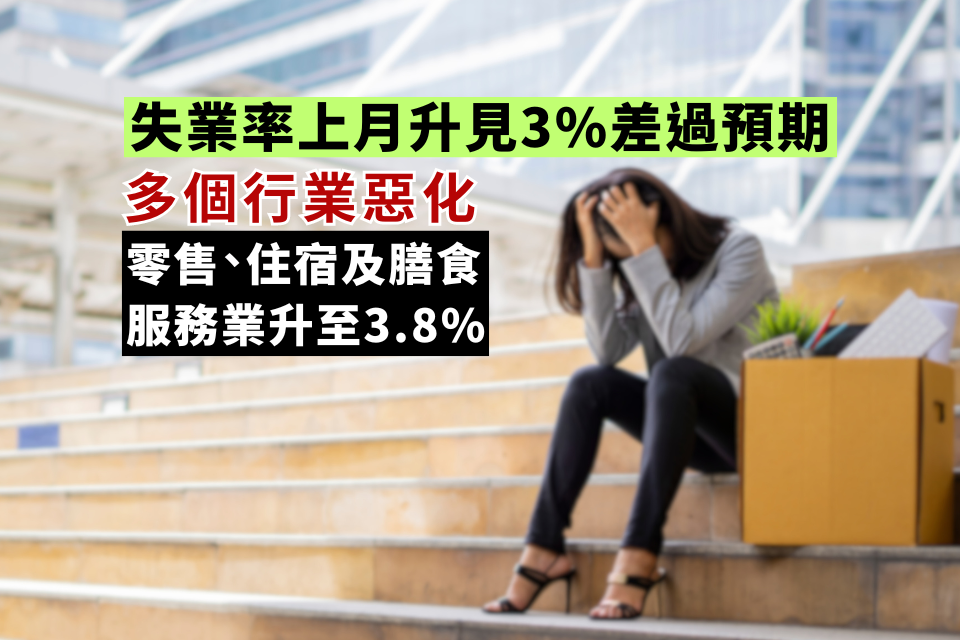 失業率上月升見3%差預期多行業惡化 - Yahoo