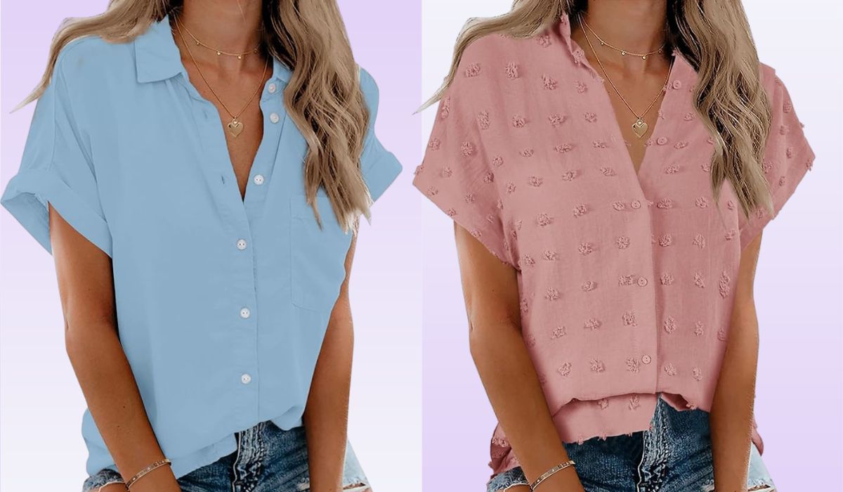 This loose and “pretty slimming” button-down shirt is on sale for just 