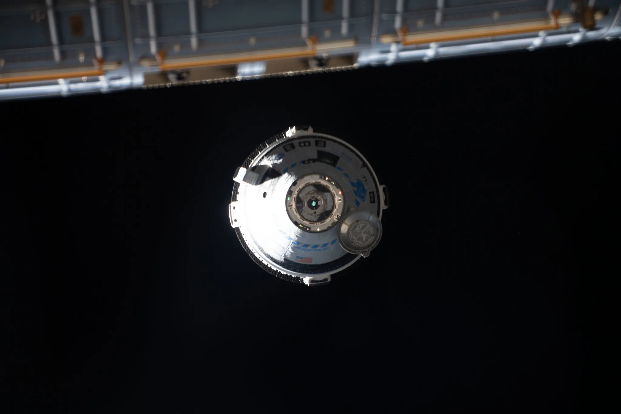 Boeing Starliner in space during uncrewed flight test