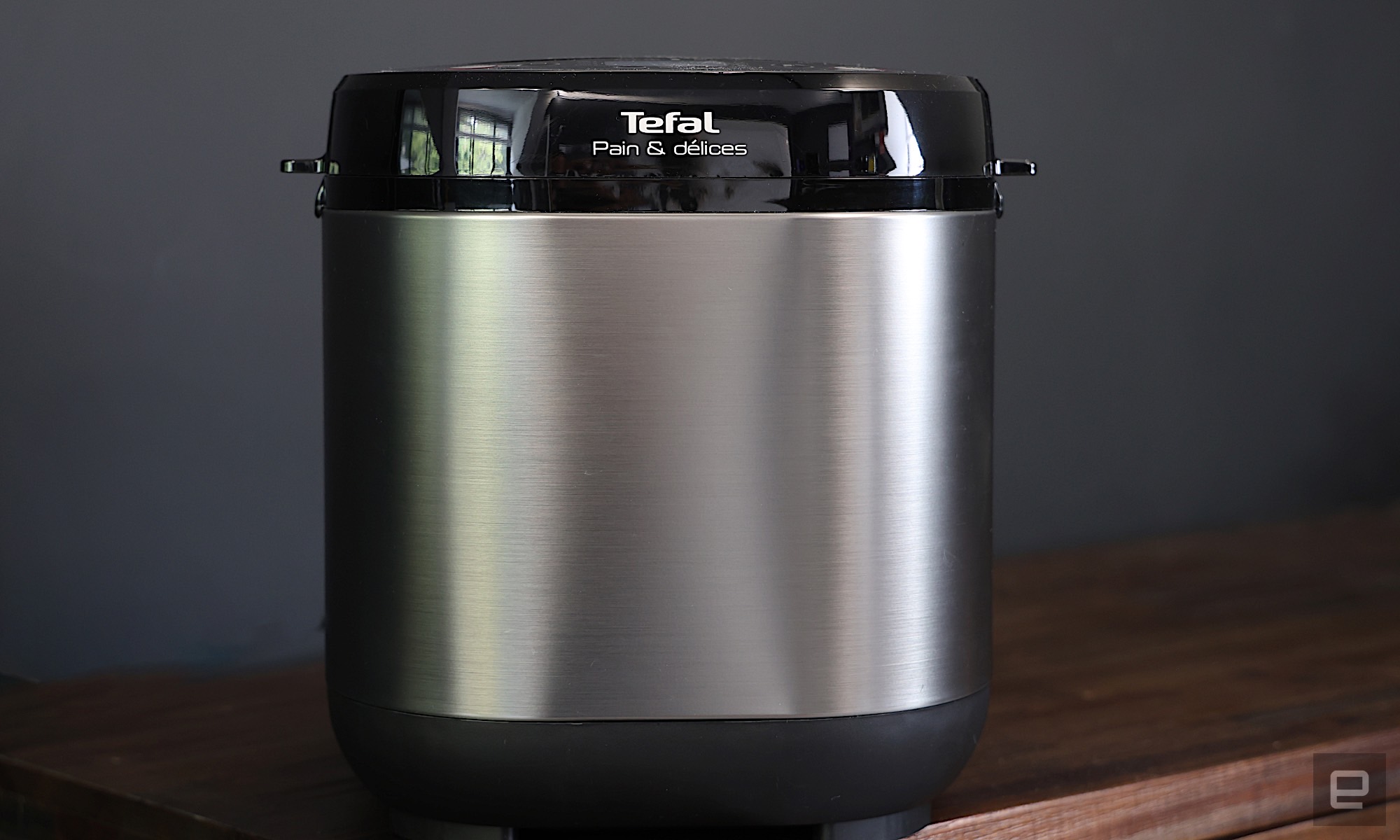 Image of a Tefal bread maker on a tabletop.