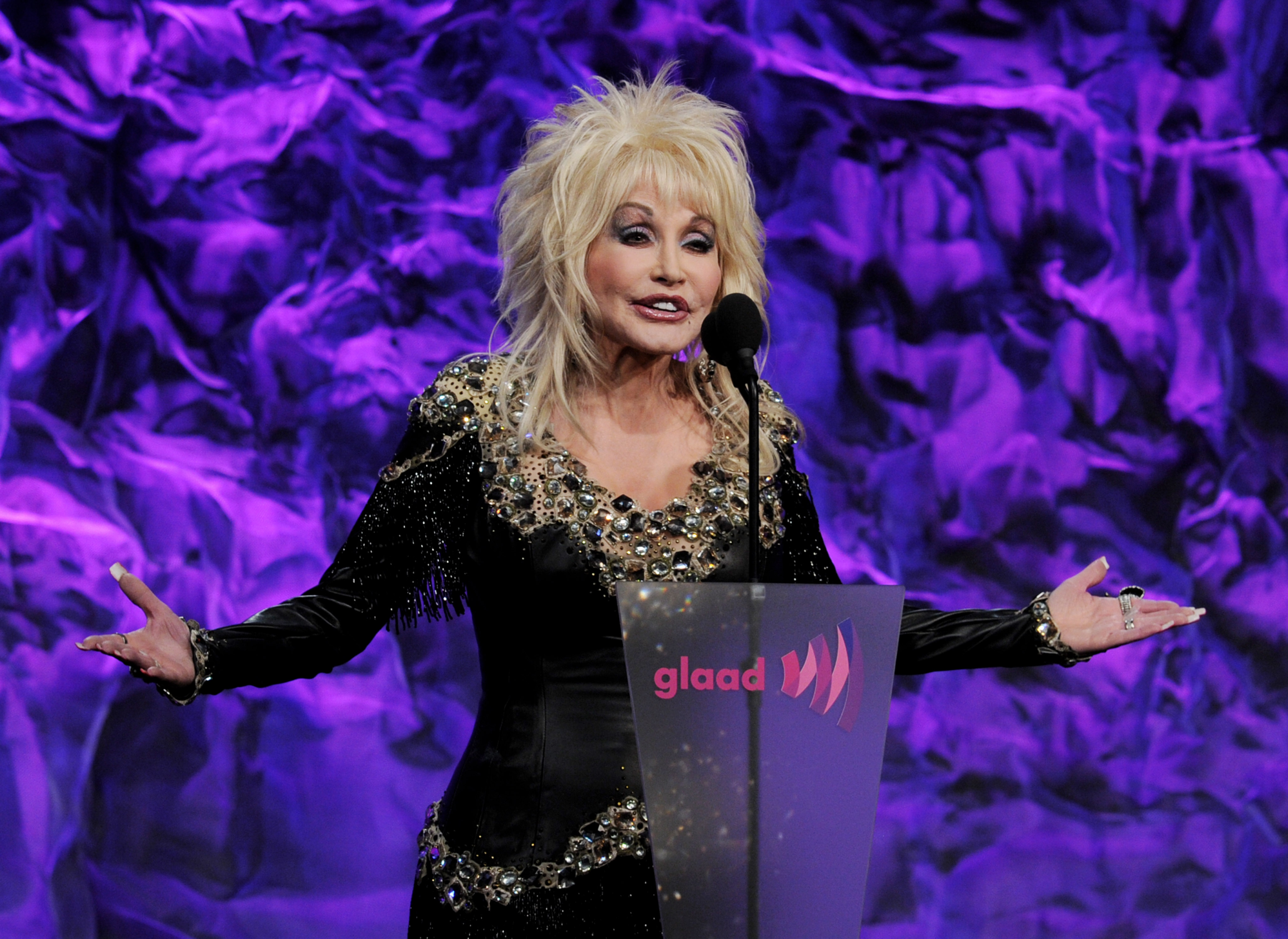 Dolly Parton speaks at the 2011 GLAAD Media Awards in Los Angeles. 