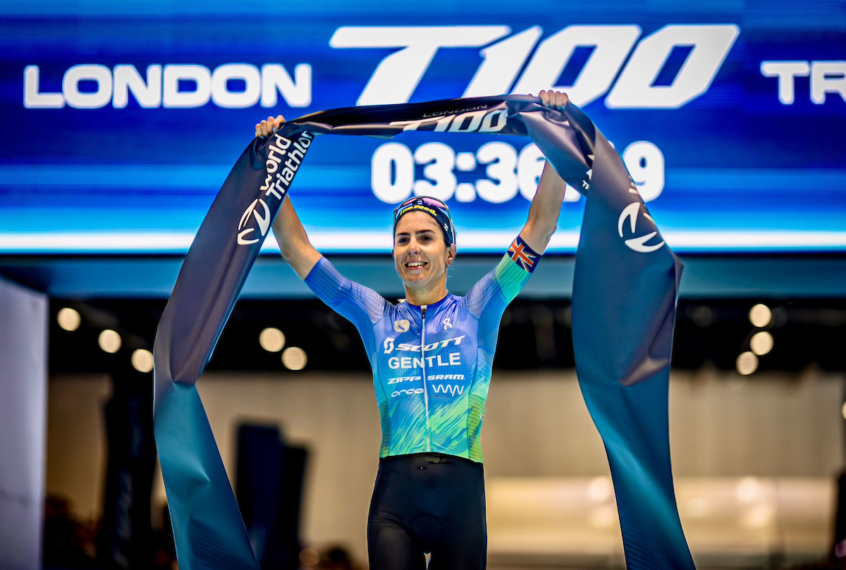 Ashleigh Gentle wins T100 Triathlon World Series race to cement world-class status in London