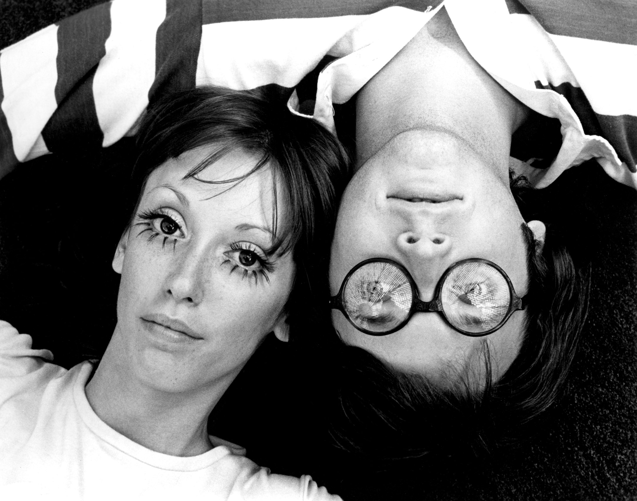 Shelley Duvall and Bud Cort in Brewster McCloud.