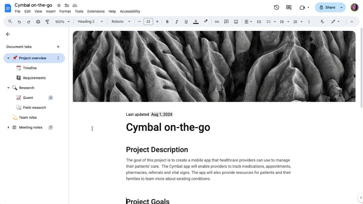 Google Docs adds tabs to help you stay organized