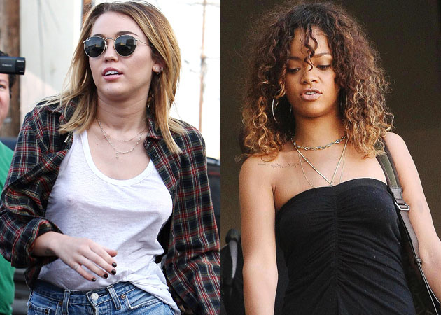 Rihanna, Miley Cyrus and Lindsay Lohan rock the braless trend