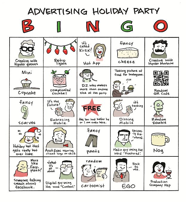 New Ad Land Cartoon: Play Holiday Party Bingo!