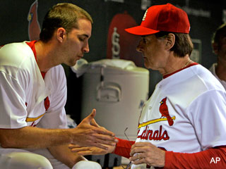 Tony La Russa yells at his rookie catcher after VGJ RBI single