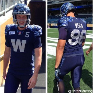 Blue Bombers' “Signature Look” adds camo, but leaves out gold and