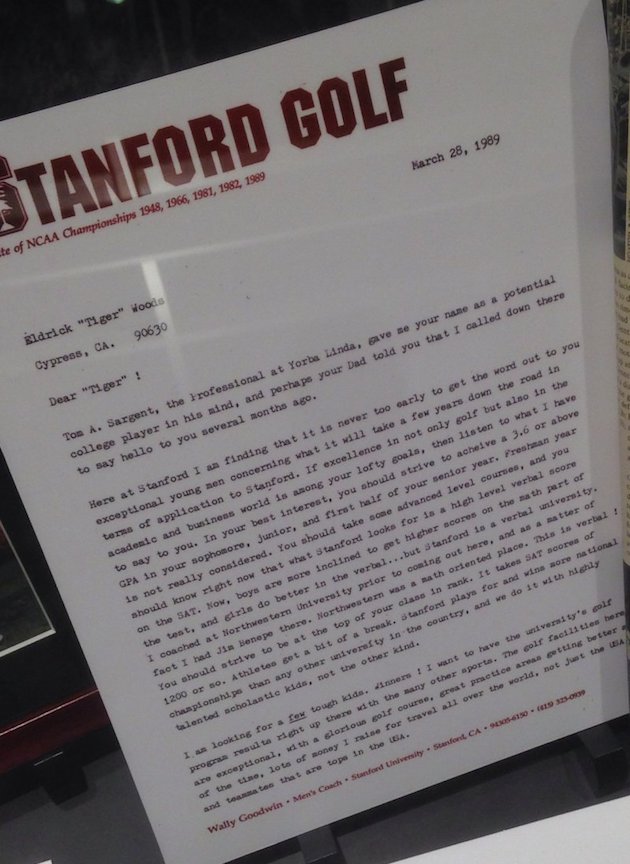 Check Out Tiger Woods Recruitment Letter From Stanford