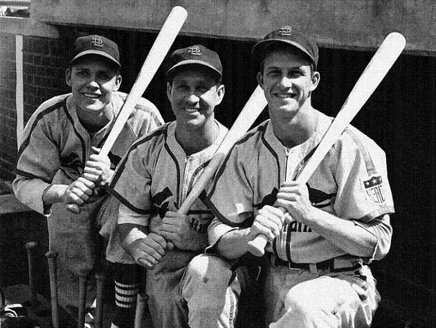 Stan Musial of the St. Louis Cardinals is shown at Ebbets Field