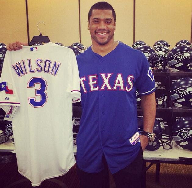 Russell Wilson at Texas Rangers Spring Training