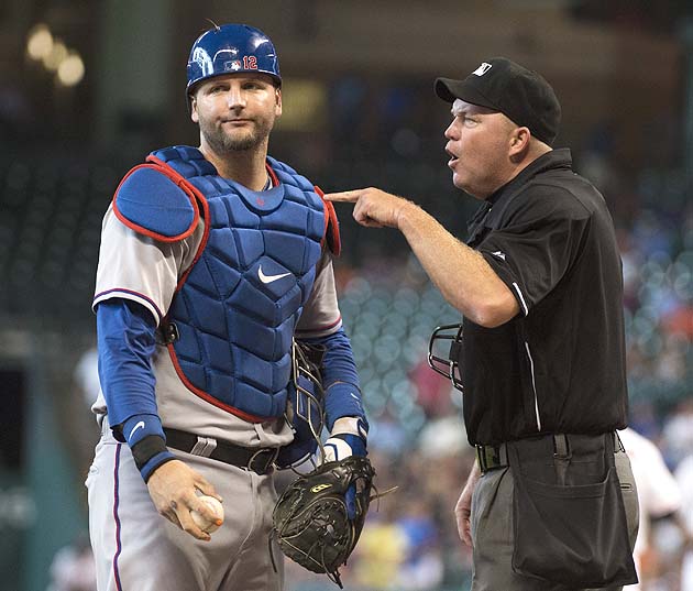 Umpire Ron Kulpa ejects catcher A.J. Pierzynski with Yu Darvish throwing  no-hitter