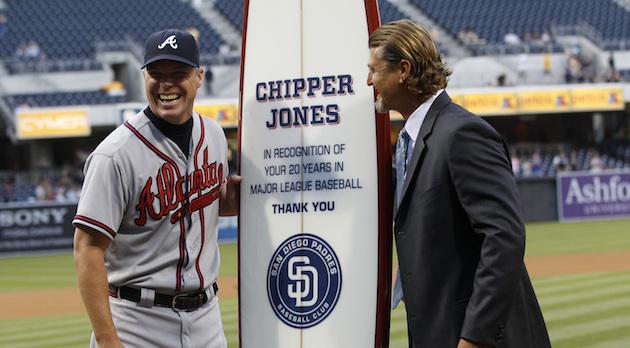 Atlanta Braves give Chipper the entire locker as a retirement gift