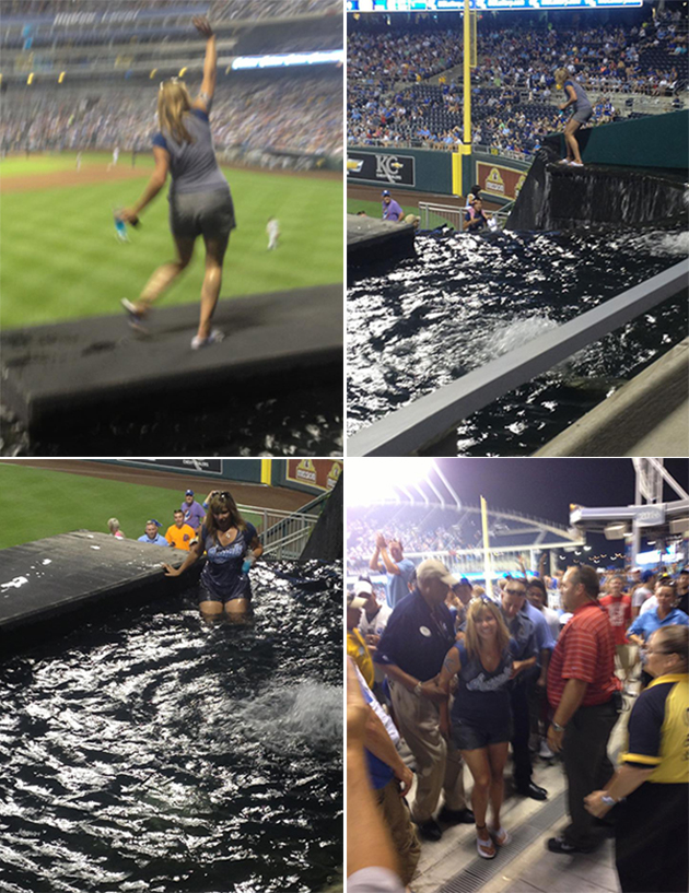 Video: Royals Fan Climbs into Kauffman Stadium Fountain, Puts on a Show, News, Scores, Highlights, Stats, and Rumors