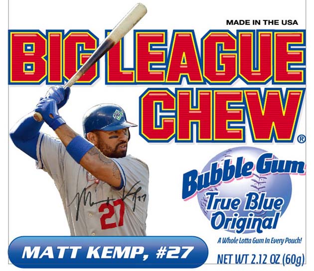 Matt Kemp's image put on Big League Chew pouch