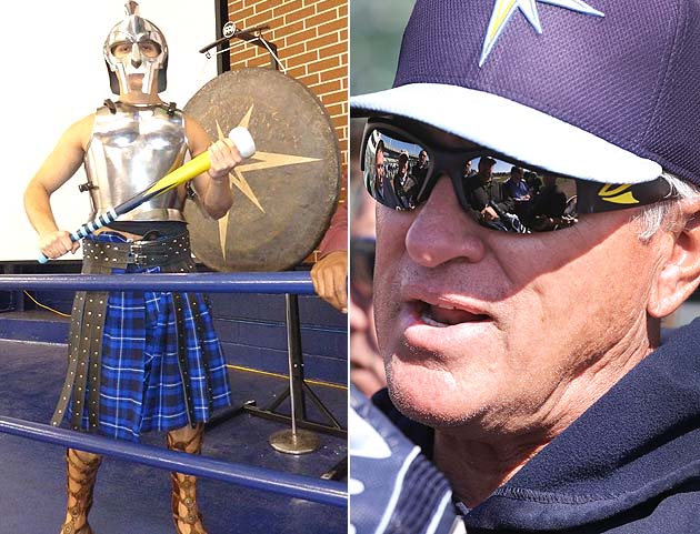 Tampa Bay Rays Manager Joe Maddon leaves the field after the Rays