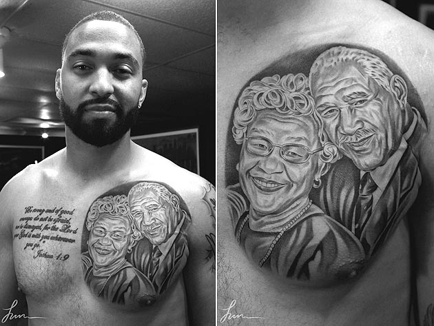 Mans Unique Tattoos To Remember His Grandparents Leaves Internet Emotional