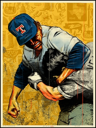 The baseball art you need in your life: Nolan Ryan headlocking Robin Ventura