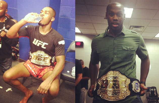 Jon Jones celebrates his brother Chandler's outstanding NFL return