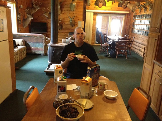 Chris Kaman eats breakfast in room of death, plays Sasquatch, builds giant  medieval weapon 