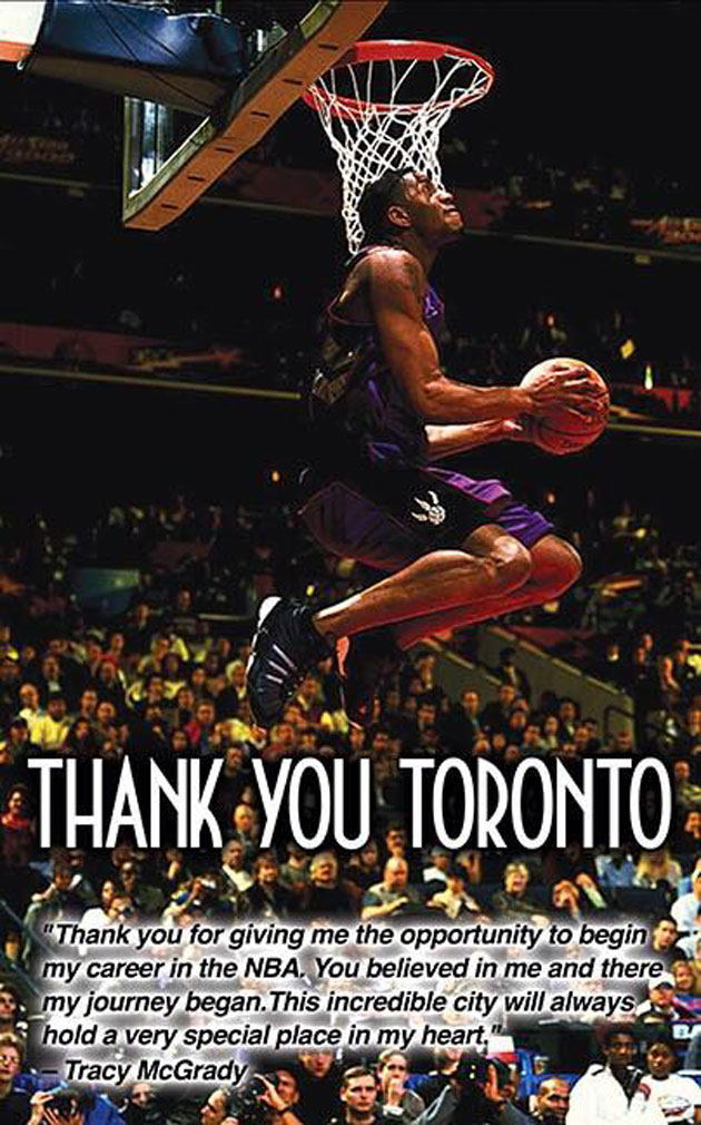 Tracy McGrady thanks the cities of Toronto, Orlando and Houston in a series  of tweeted posters (Photos)
