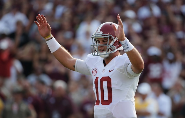 Katherine in an Alabama jersey. A.J. was a quarter back for