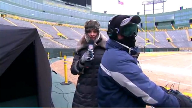 Erin Andrews, Stacey Dales try to survive sideline assignments in frigid  Green Bay