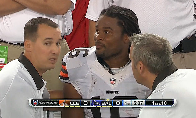 Brutal hit on Cleveland's Josh Cribbs handled well by real officials