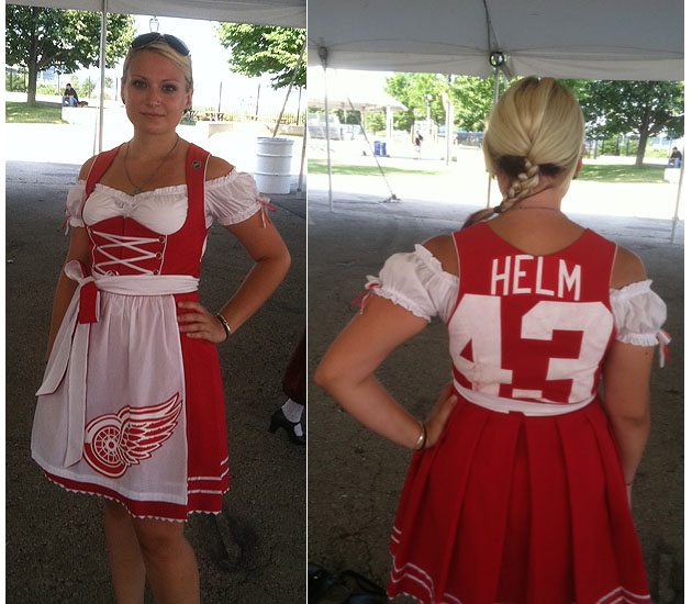 red wings jersey dress