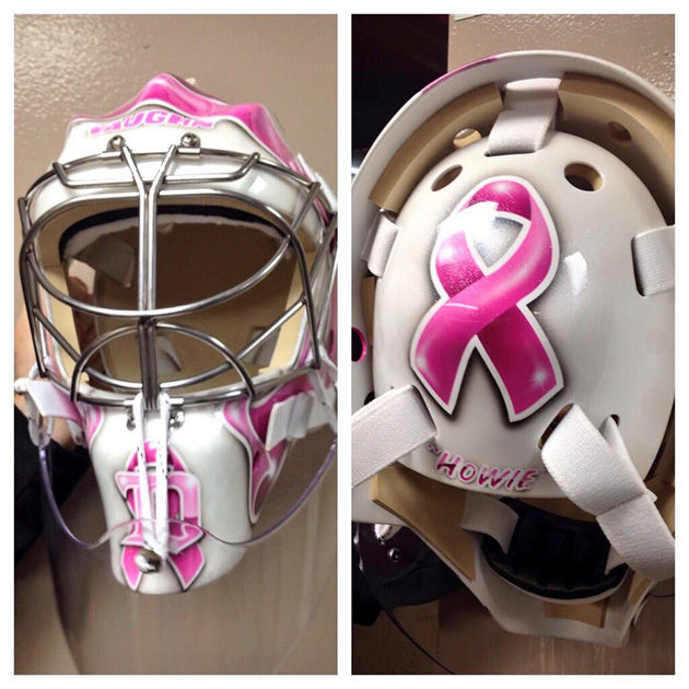 Autographed, Game-Used Jimmy Howard Breast Cancer Awareness Stick