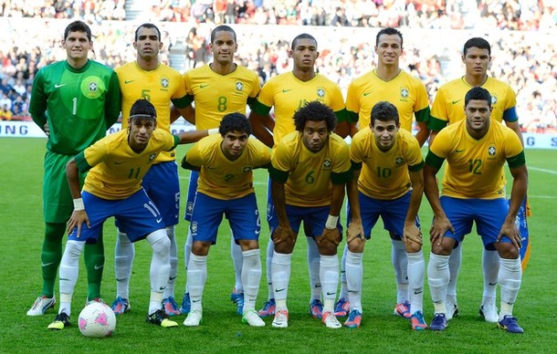 Brazil's Menezes Valeska, center, celebrates with her teammates