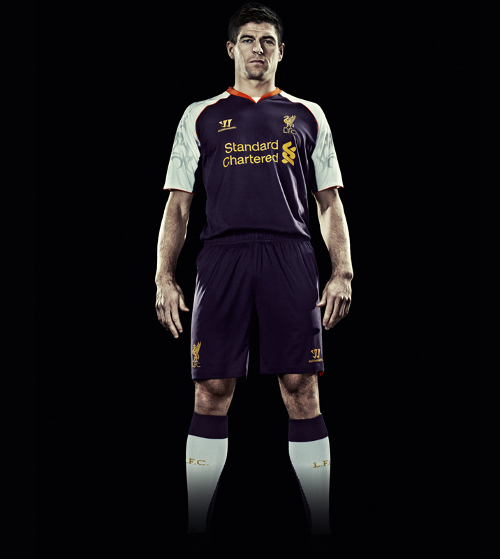 Liverpool's new third kit is purple and has a tribal sleeve design