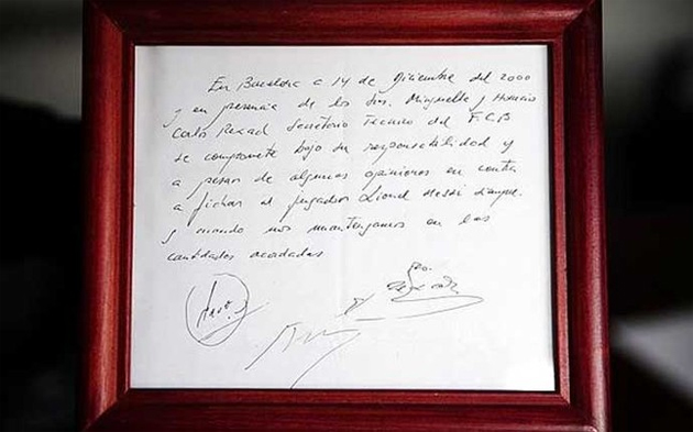 The napkin that started Leo Messi's career is 12 years old