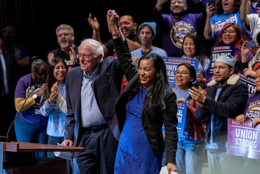 Bernie Sanders stumps for Democrat Analilia Mejia in crowded House race