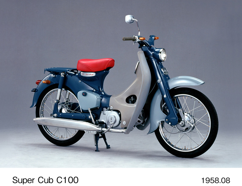 最初第一代的Super Cub問世，為Honda製造汽、機車的輝煌歷史奠定重要基礎。