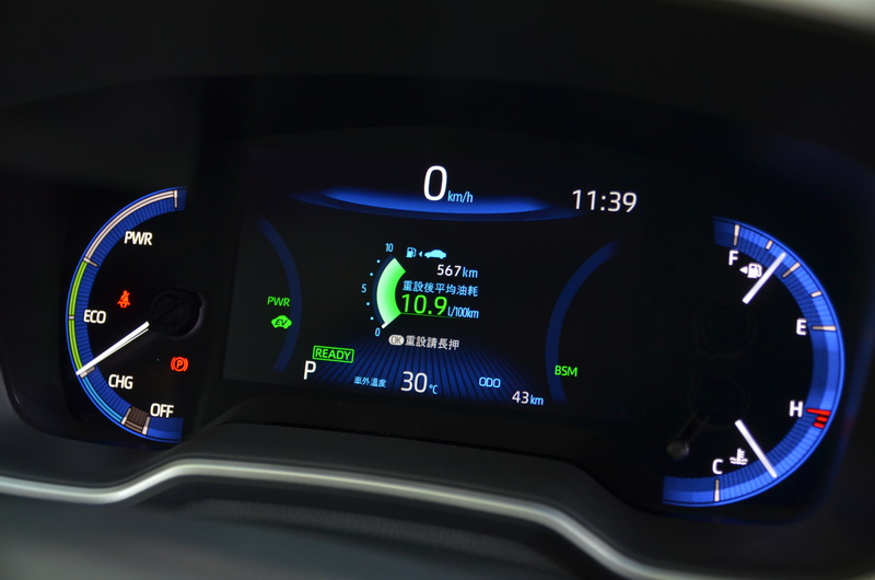 Hybrid車型的駕駛儀表已數位化，對於新世代車款而言較符合現代需求