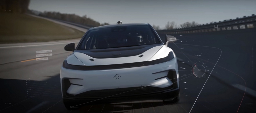 作為Faraday Future首款高端車型，FF 91電動車從0到100公里加速時間僅須2.39秒，最大馬力能達到1050匹，最高續航里程為700公里。（圖片來源：Faraday Future）