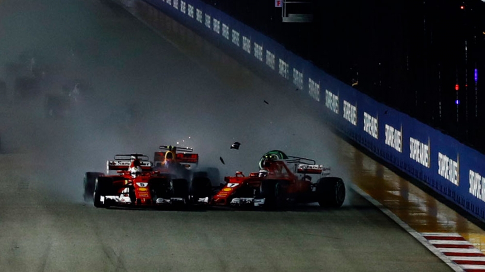Vettel不太確定新加坡GP起跑事故怎麼發生的