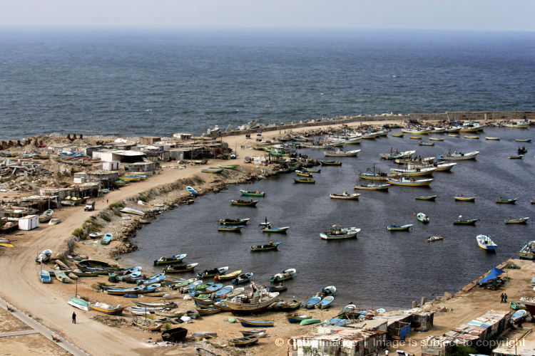 GAZA CITY, GAZA STRIP - OCTOBER 15: General view of the seaport  on October 15, 2008 in Gaza city, Gaza Strip.