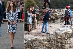 Kate Middleton Looks on While Prince William Stands Dangerously Close to a 328-Foot Cliff